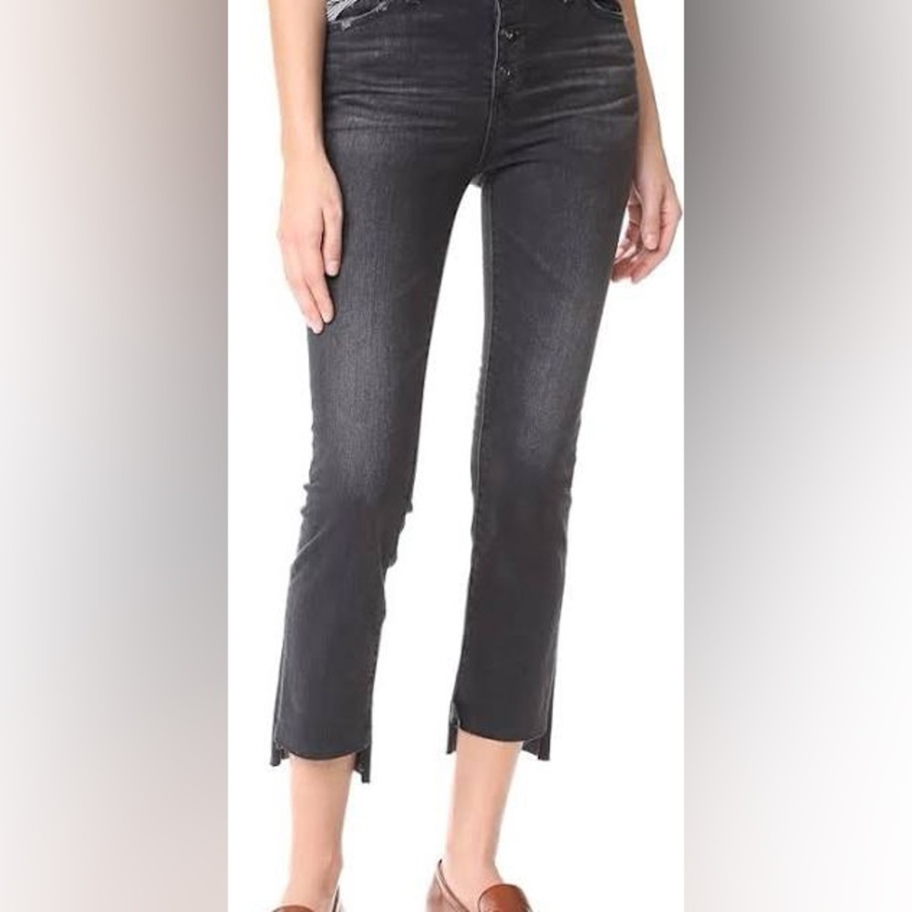 Ag Adriano Goldschmied Cropped Ankle Jeans in Charcoal Worn in feel